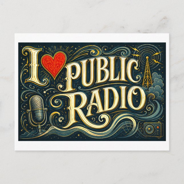 Jag [Hjärta] Public Radio Vykort (Framsida)