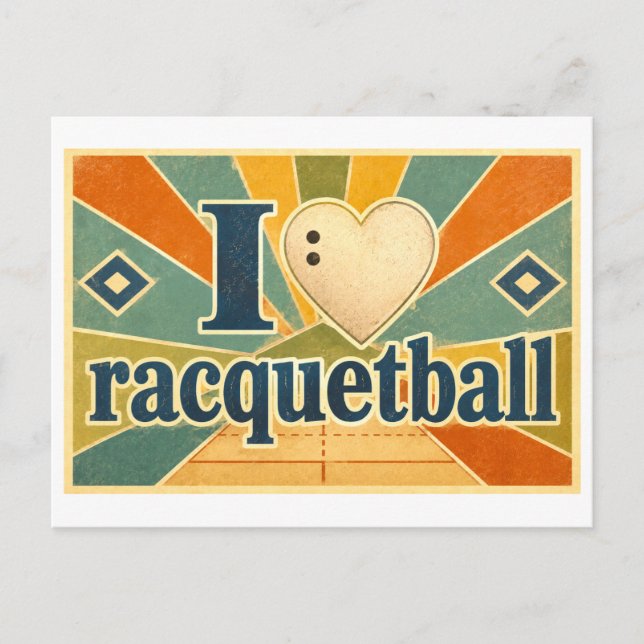 "Jag [Hjärta] Racketsport" Vykort (Framsida)
