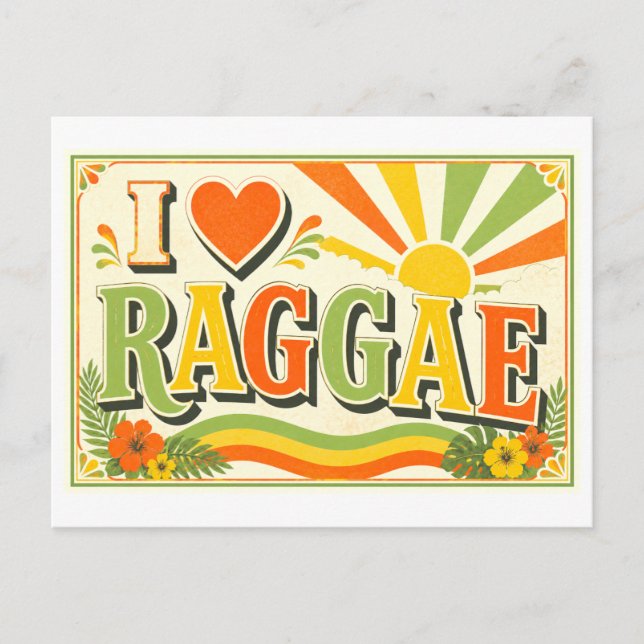 "Jag [Hjärta] Raggae" Vykort (Framsida)