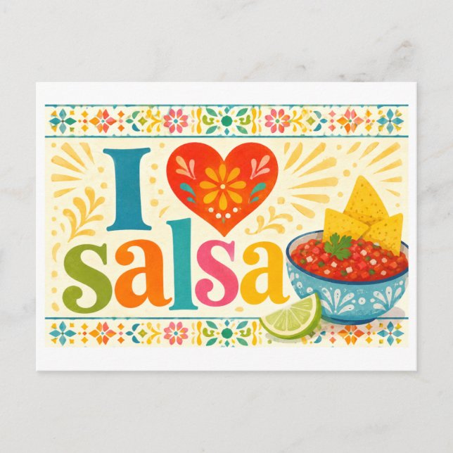 "Jag [Hjärta] Salsa" Vykort (Framsida)