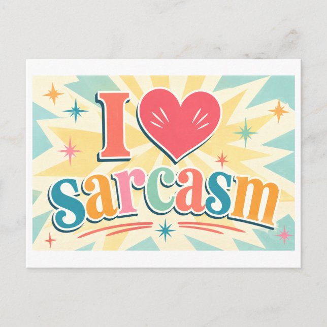 "Jag [Hjärta] Sarcasm" Vykort (Framsida)