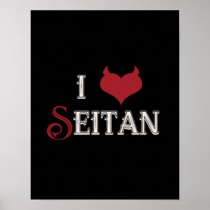 Jag "hjärta", Seitan lustiga vegan-design Poster