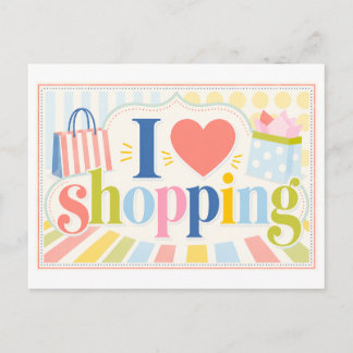 "Jag [Hjärta] Shopping" Vykort