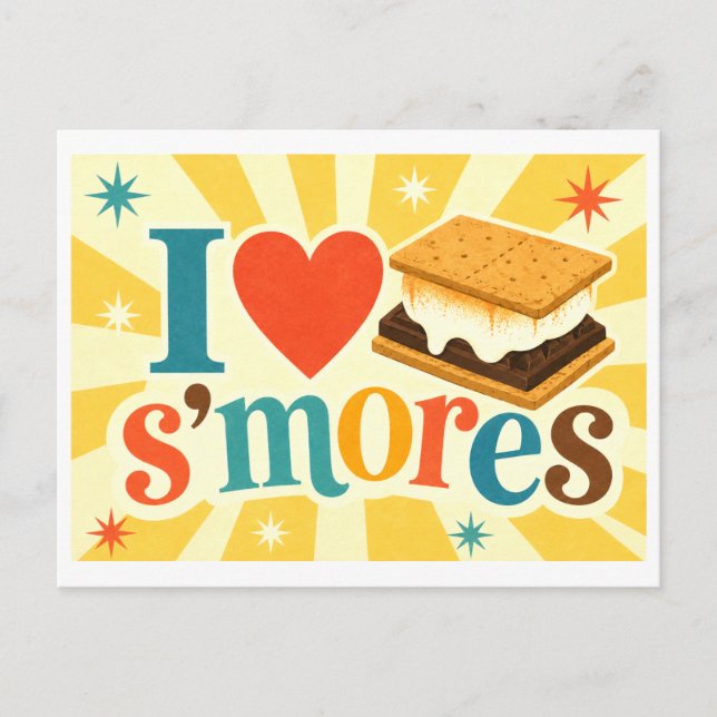 "Jag [Hjärta] S'mores" Vykort (Framsida)
