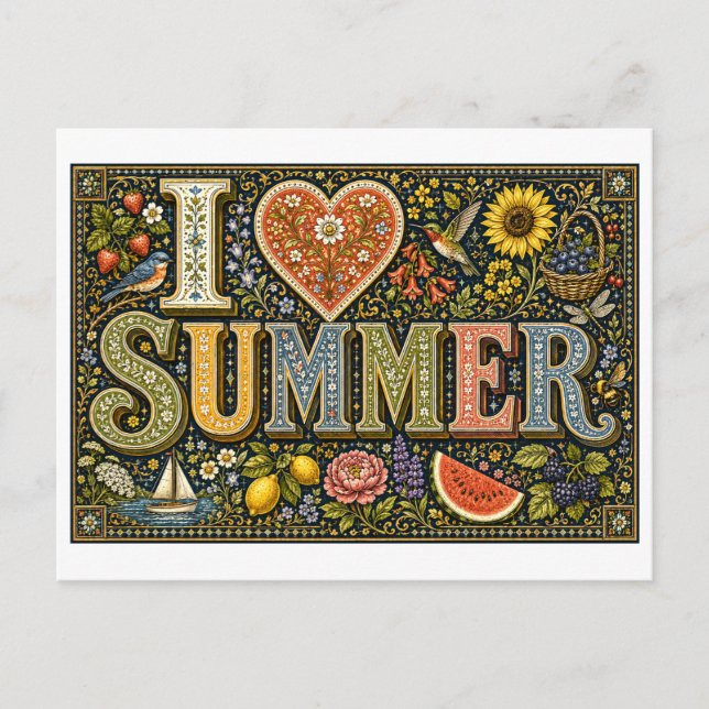 "Jag [Hjärta] sommar" Vykort (Framsida)