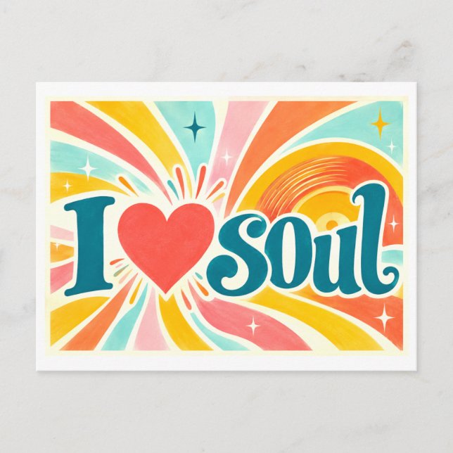 "Jag [hjärta] soul" Vykort (Framsida)