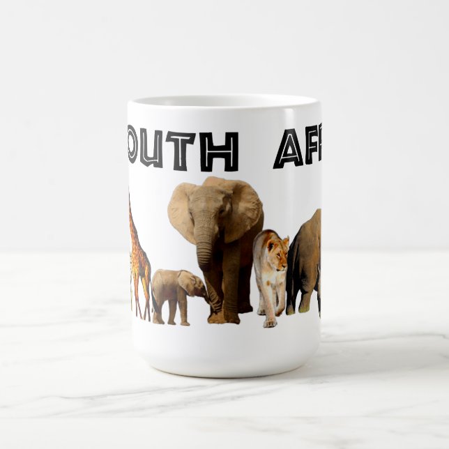 Jag hjärta South Afrika Wildlife Collage Kaffemugg (Center)