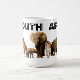 Jag hjärta South Afrika Wildlife Collage Kaffemugg