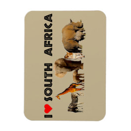 Jag hjärta South Afrika Wildlife Collage Magnet