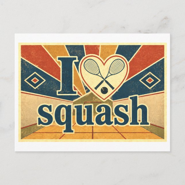 "Jag [Hjärta] Squash" Vykort (Framsida)