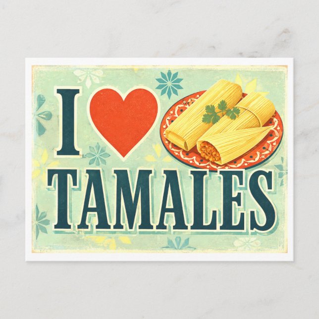 "Jag [Hjärta] Tamales" Vykort (Framsida)