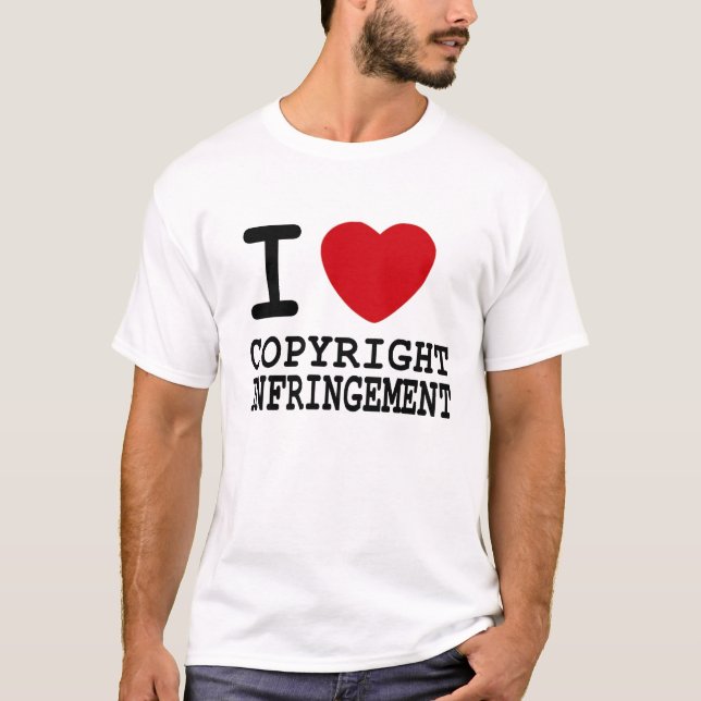 Jag hjärta tar copyrightt på överträdelse tee shirt (Framsida)