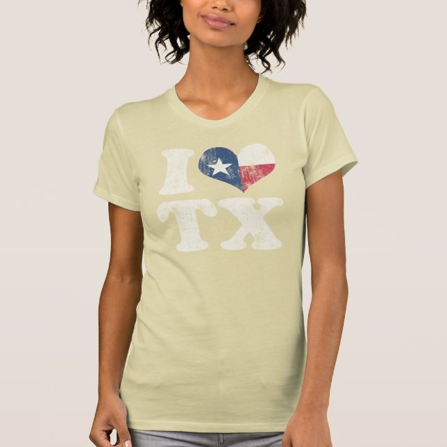 Jag hjärta Texas Flagga TX Tröja (Framsida)