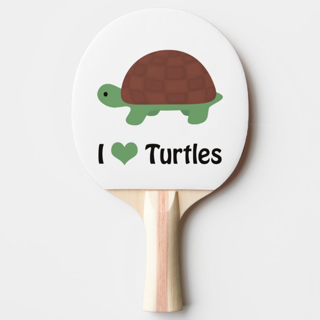 Jag hjärta Turtles Cute Little Tecknad Turtle Pingisracket (Framsidan)