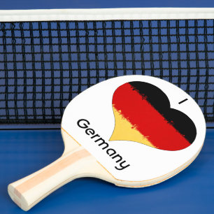 Jag hjärta Tyskland tysk Flagga Pingisracket