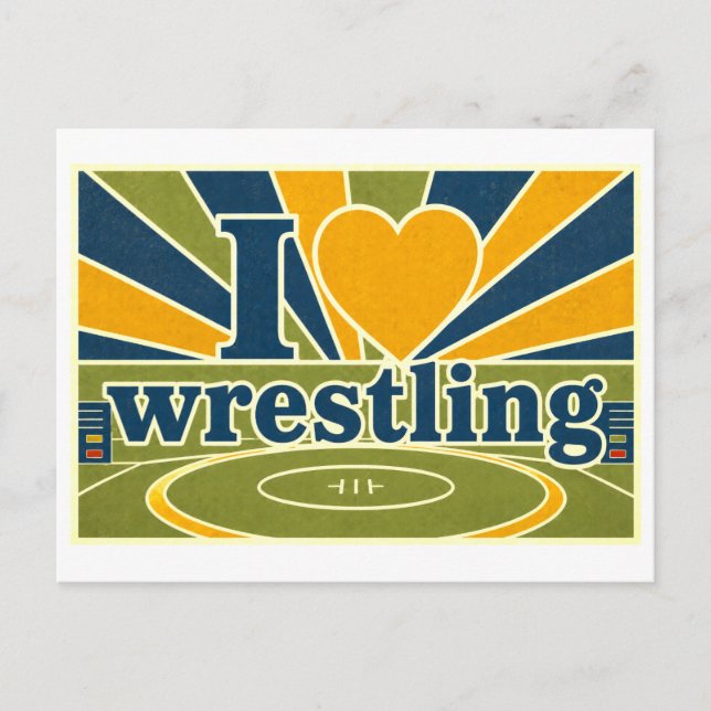 "Jag [Hjärta] Wrestling" Vykort (Framsida)