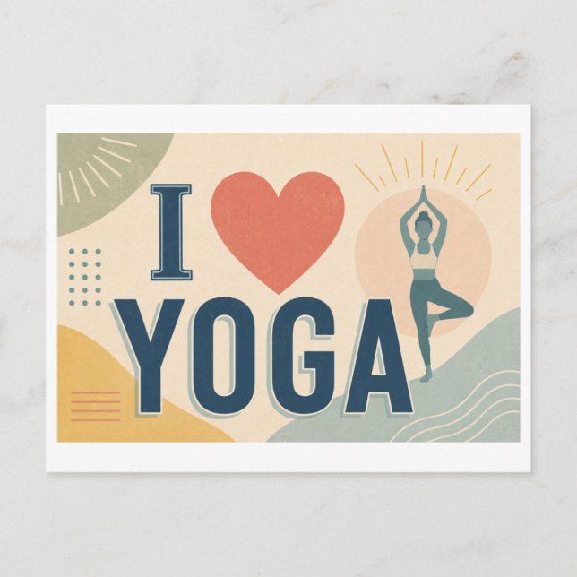 "Jag [Hjärta] Yoga" Vykort (Framsida)
