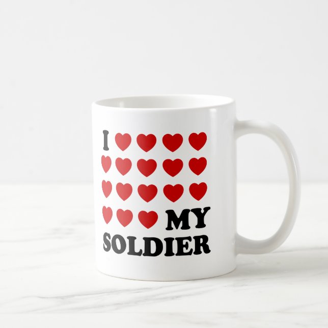 Jag (hjärtan) min soldat kaffemugg (Höger)