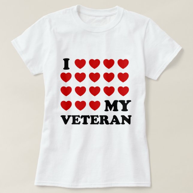 Jag (hjärtan) min veteran tee shirt (Design framsida)
