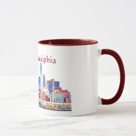 Jag hjärtaPhilly färg skissar muggen Mugg