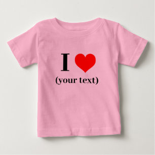 JAG HJÄRTAR! Baby Bra Jersey T-Shirt - Rosa-Anpass