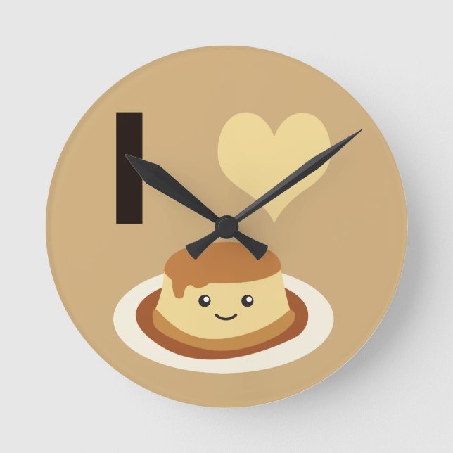 Jag Hjärtar (kärlek) flan! Rund Klocka (Framsida)