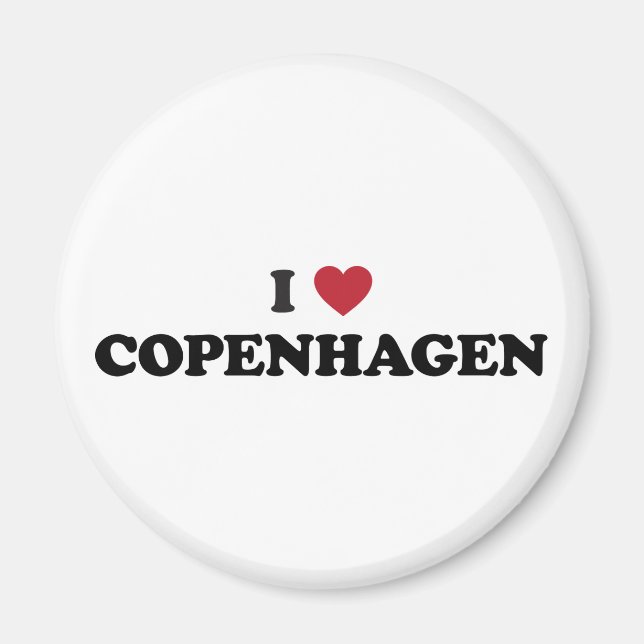 Jag Hjärtar KöpenhamnsDanmark Magnet (Framsidan)