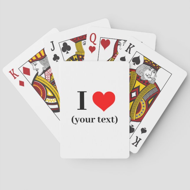 JAG HJÄRTAR! Kortskiva - Anpassningsbar Casinokort (Baksidan)