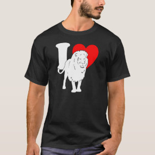Jag Hjärtar Lejon - Cute I Kärlek Lejon, Lejona Äl T Shirt