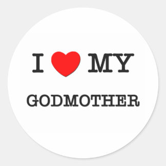 JAG Hjärtar min GODMOTHER Runt Klistermärke