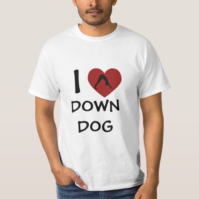 Jag Hjärtar ned Hund - Yoga Tee Shirts (Framsida)
