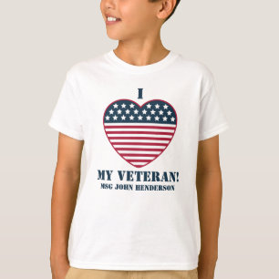 "Jag (hjärtat) Min veteran!" Anpassade T Shirt