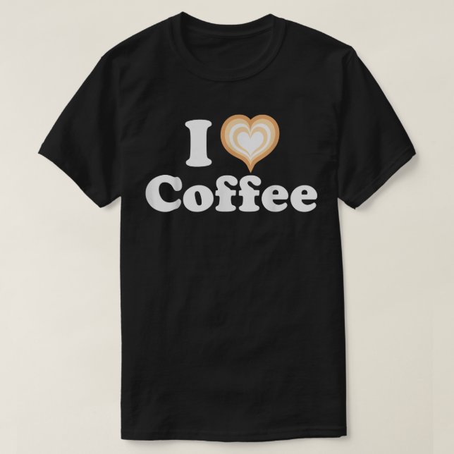 Jag Hjärtkaffe Lute Art Barista Cappuc T Shirt (Design framsida)