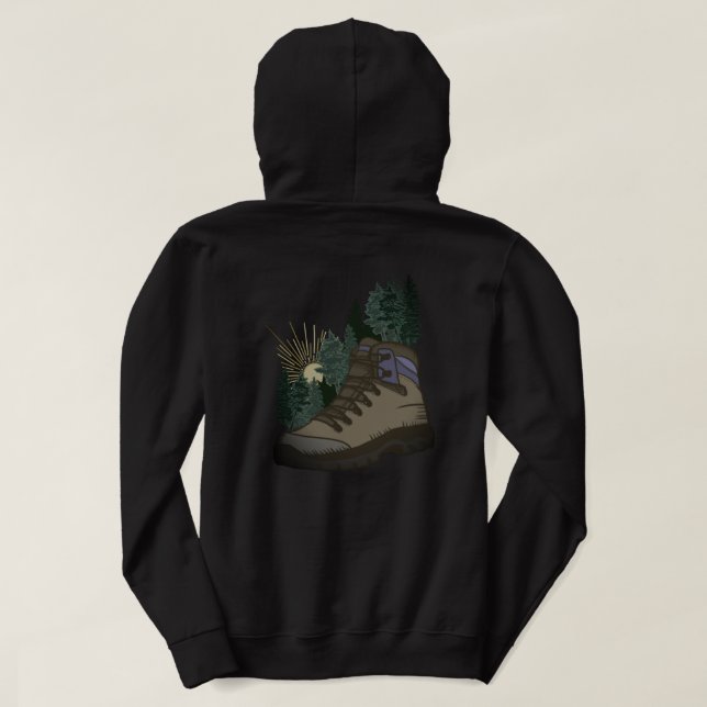 Jag höjer och lyssnar på fåglarna och bina i sten hoodie (Design baksida)