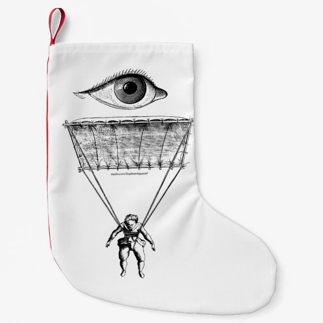 Jag hoppa fallskärm liten julstrumpa (Framsidan)