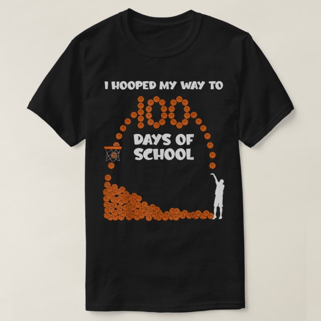 Jag hoppade över mig till 100 dagar med skolbasket t shirt (Design framsida)