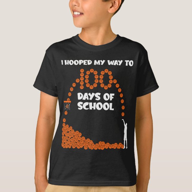 Jag hoppade över mig till 100 dagar med skolbasket t shirt (Framsida)