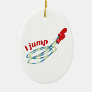 Jag hoppar julgransprydnad keramik
