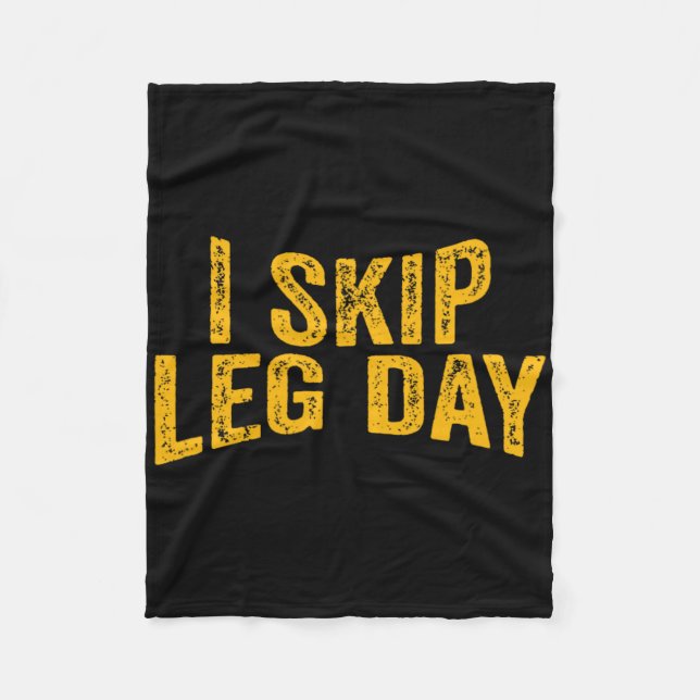 Jag hoppar över Leg Day Funny Comedy Workout Fleecefilt (Framsidan)