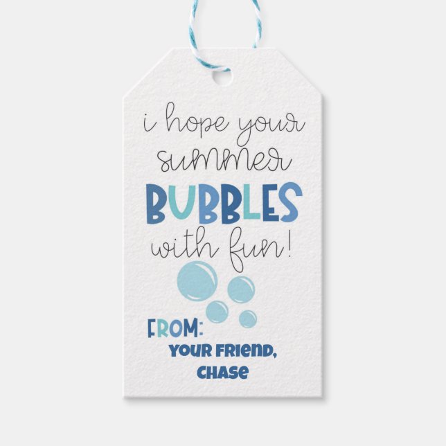 Jag hoppas att din sommarbubbla med Roligt Presentetikett (Framsidan)