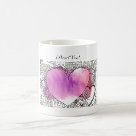 Jag hoppas att du bryr dig om Rosa och Lila Heart  Magisk Mugg