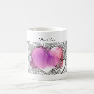 Jag hoppas att du bryr dig om Rosa och Lila Heart Magisk Mugg