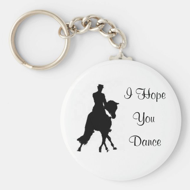 Jag hoppas att du dansar Dressage Horse Nyckelring (Framsidan)