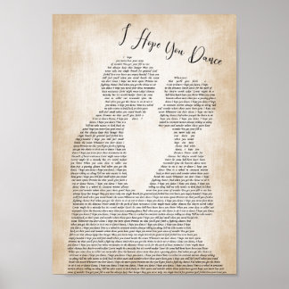 Jag hoppas att du dansar Sång Lyric Man Dam Bride  Poster