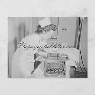 Jag hoppas att du känner dig bättre snart, vykort