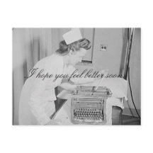 Jag hoppas att du känner dig bättre snart, vykort