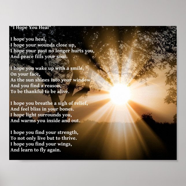 "Jag hoppas att du läker" Poster (Framsidan)