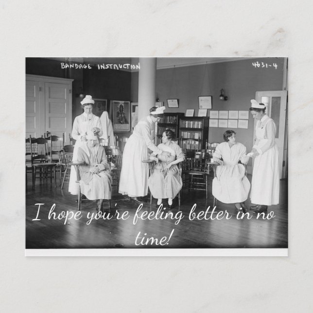 Jag hoppas att du mår bättre snart postkort vykort (Framsida)