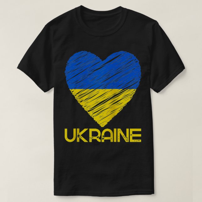 Jag hoppas att Ukraina-Flagga stöder ukrainare Sta T Shirt (Design framsida)