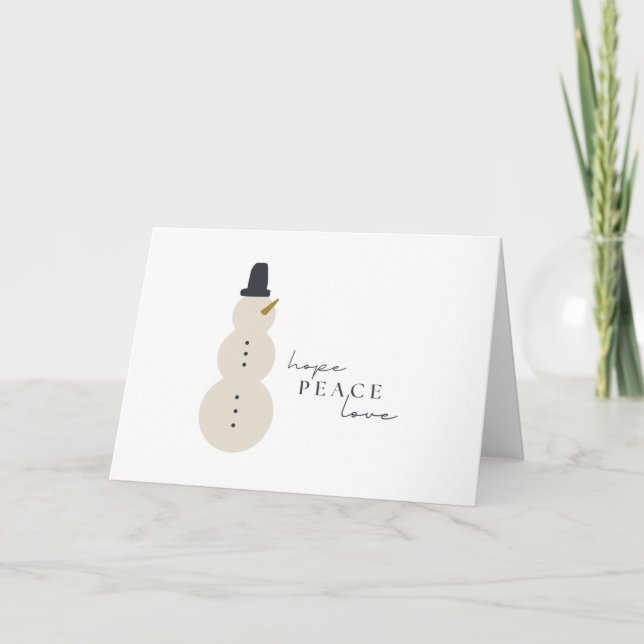 Jag hoppas på fred kärlek.julhälsningskort i Snögu Kort (Framsida)